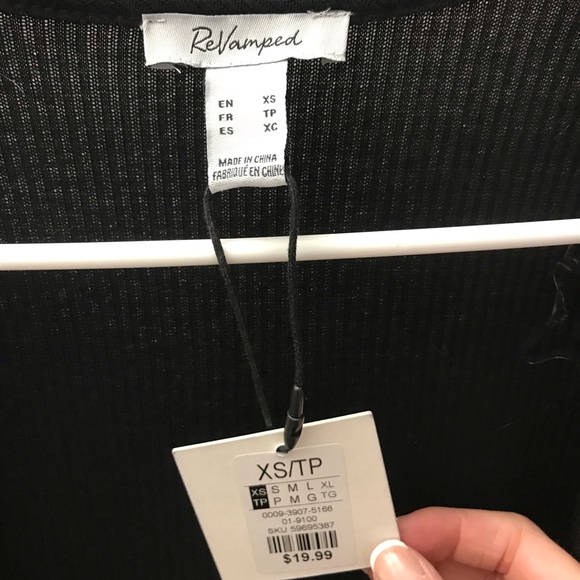 BLACK Slit Ribbed Cardigan - Picture 5 of 5